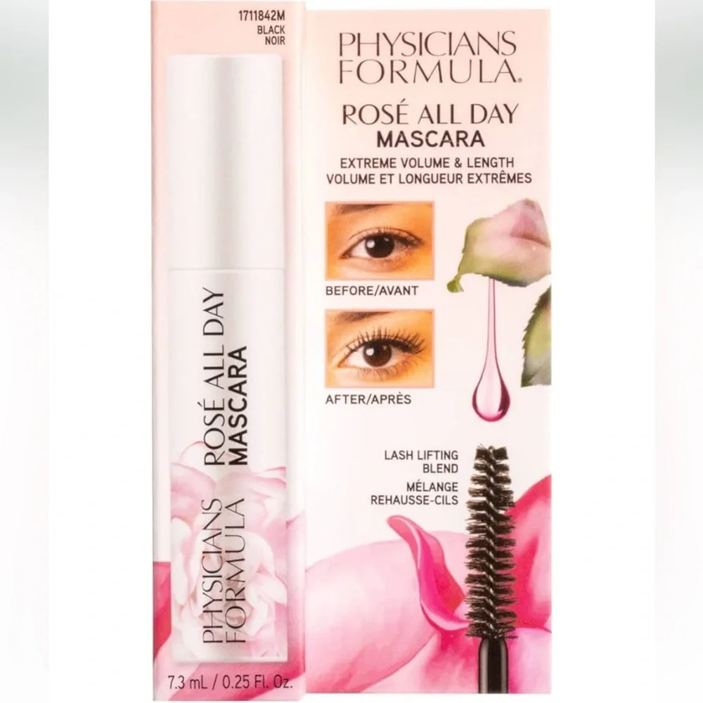 Physicians Formula Mini Rosé All Day Mascara – 0.25 oz / 7.3 mL – Black